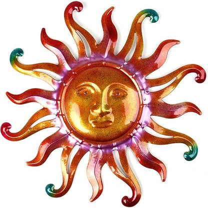 Metal Sun Wall Decor Outdoor Sunface Yard Art for Porch Door Patio Garden Home Indoor Sculpture Decorations