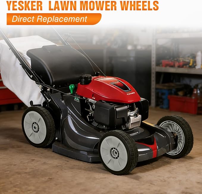 Yesker Lawn Mower Drive Wheels Replacement 8 Inch 42710-VE2-M02ZE Assembly, Honda Lawnmower Rear Wheels Compatible with HRB215 HRB216 HRB217 and More Similar for Self-Propelled Walk-Behind, 2-Pack