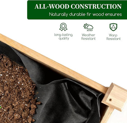 Wood Raised Garden Bed, 72x24x30in Elevated Wooden Planter Box with Legs Standing Growing Bed for Backyard, Patio, Balcony with Bed Liner, 200 Pound Capacity