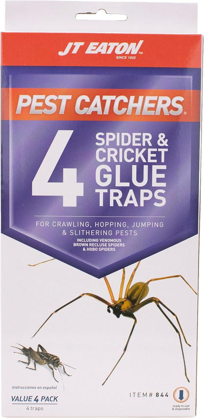JT Eaton Glue Trap - for Crickets and Spiders, Home Pest Control - 4 Pack - Multi Material