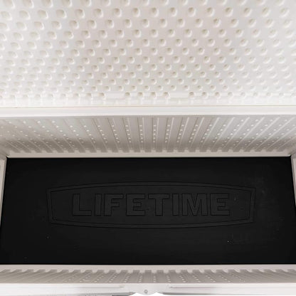 LIFETIME Outdoor Storage Deck Box, 130 Gallon, Arctic White, Lockable, UV-Protected, for Decks and Marine Docks