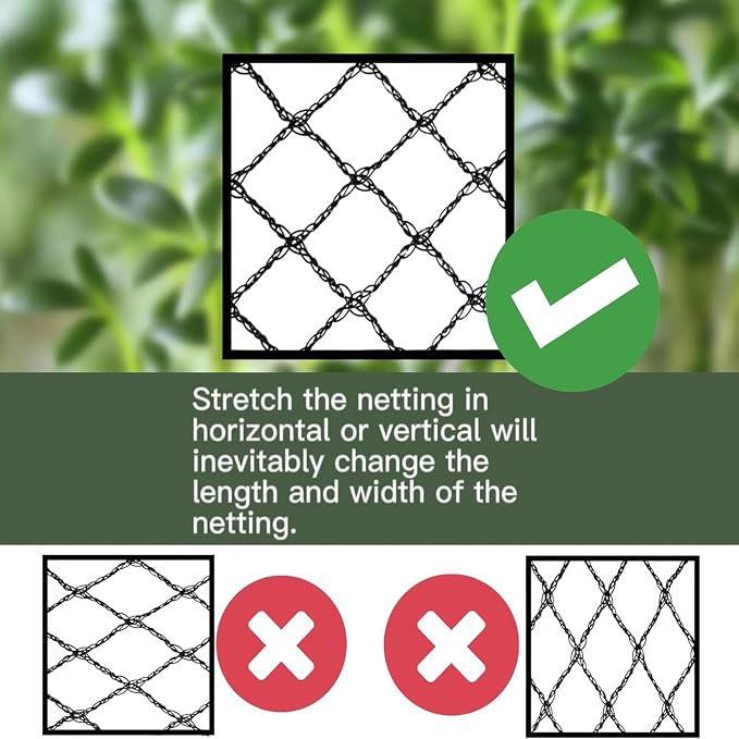 Bird Netting 30x30 Ft, 1/2 in Mesh Heavy Duty Garden Netting | Extra Strong Woven Mesh Netting Pest Barrier for Plants, Fruit Trees, Vegetables, Animal Fencing Against Birds, Deer, Poultry