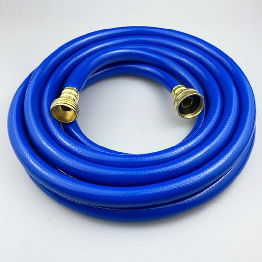 Darnassus PVC Garden Hose 1/2 Inch Green Heavy Duty Water Hose with Solid Brass Fittings,No Leaking, Flexible,for outdoors,Lawns,Patio (15 FT, Blue, Brass Fittings)