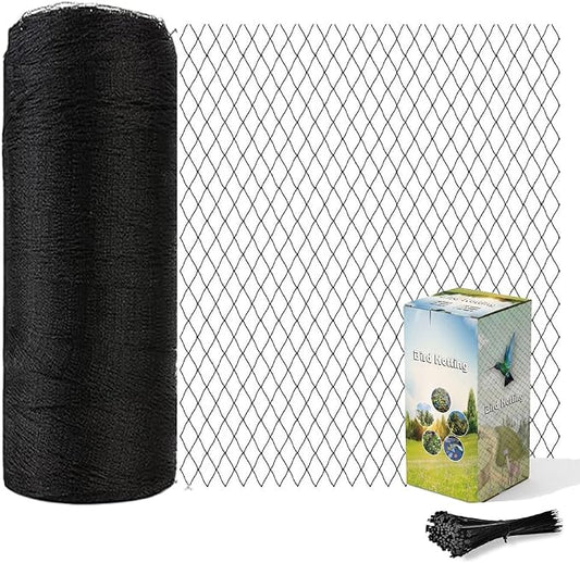 Junflying Bird Netting 50x50 Ft, 1" Heavy Duty Garden Protection Cover | Durable 20 GSM HDPE Netting Protects Fruit Trees, Vegetables and Blueberries From Deer, Chickens and Wildlife