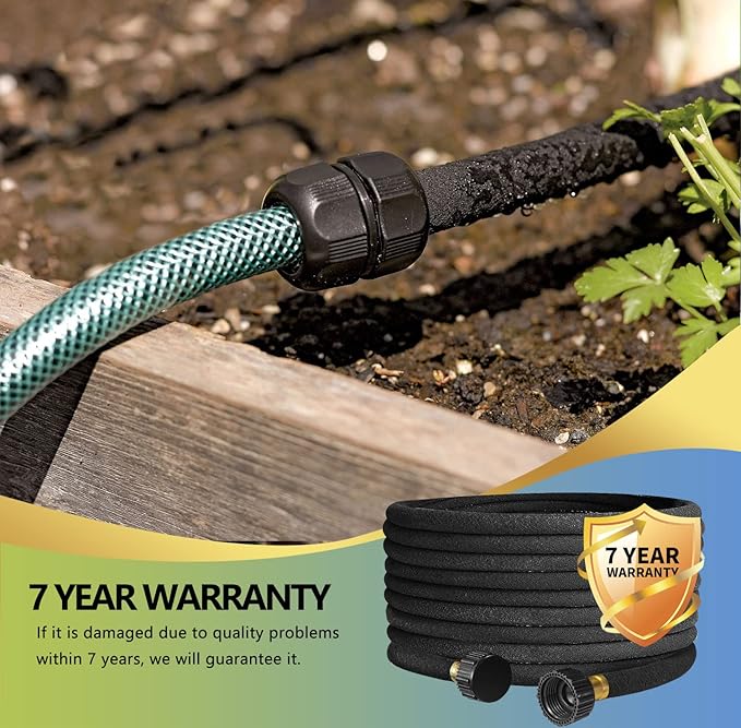3 Pack Short Soaker Hose 15 Ft for Garden Beds, 1/2’’ 50 ft Soaker Hose for Foundation Watering, 70% Water Saving Drip Hose Irrigation for Lawn, Landscaping, Garden (15 FEET x 3PACK, Black)
