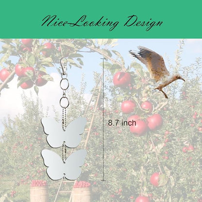 Keep Birds Away Mirror Disc, Hanging Reflectors to Scare Birds Away from Your House and Garden, 16 Butterfly Discs
