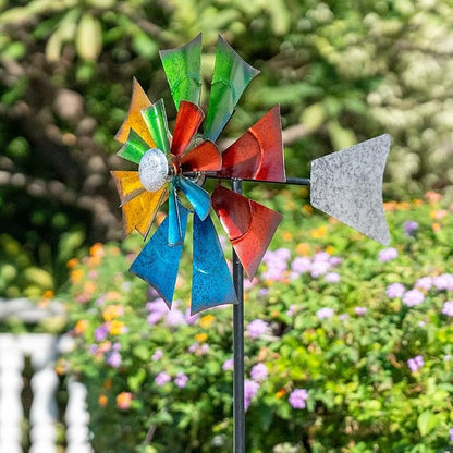 Viveta Metal Wind Spinners Outdoor, Colorful Kinetic Wind Spinner | Garden Wind Sculptures & Spinners for Outdoor Patio Yard Decor