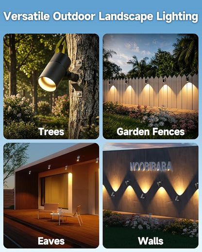Landscape Down Lighting Low Voltage Spot Lights Outdoor LED Wall Mounted Low Voltage Tree Lights Cast Aluminum Free 5W MR16 LED Bulb Stainless Steel Mounting Bracket 4-Count