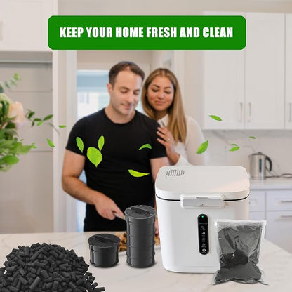 Odor Absorbing Carbon Refills for Fylecen Kitchen Smart Compost Bin | Replacement Activated Charcoal Filters Compatible with Fylecen Electric Kitchen Compost Filter, Kitchen Odor Absorbing Pack