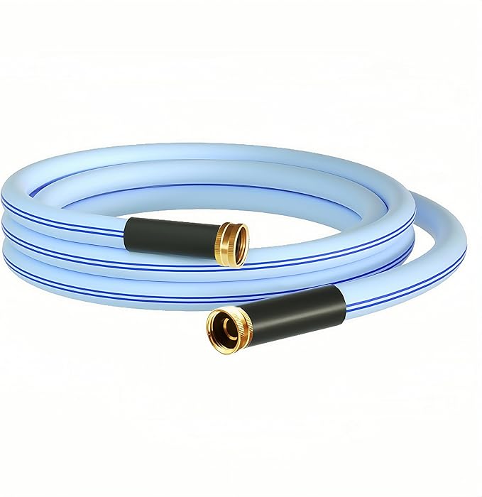 Atlantic Female to Female Heavy Duty Garden Hose 10 ft x 5/8 Inch Blue, Short Hose Reel Connection Leader Hose. | Perfect for Hose Reels & Dehumidifiers – with Solid Brass Connectors