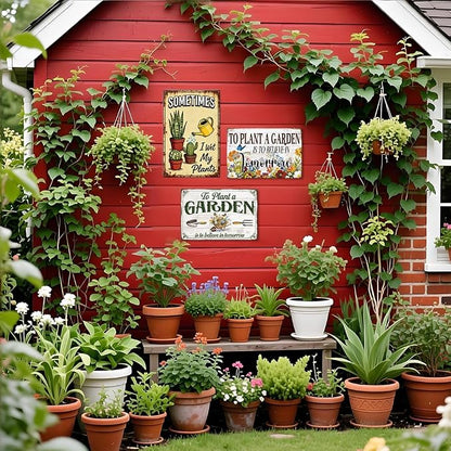 Garden Metal Tin Sign,Sometimes I Wet My Plants Sign | Vintage Funny Wall Art for Outdoor Garden Greenhouse Yard Wall Decor