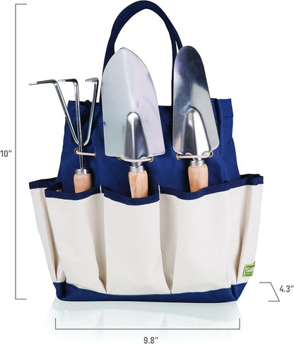 Picnic TIME Star Wars Mandalorian Grogu Garden Bag with Tool Set, Garden Tool Organizer Bag, Gardening Tools Gifts for Women and Men, (Navy Blue with Beige Accents)