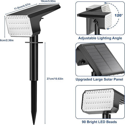LANSOW Solar Spot Lights Outdoor Color Changing, 2 Pack/7 Modes Waterproof Solar Christmas Landscape Spotlights, LED Solar Powered Flood Lights for Yard Garden Pathway Outside Halloween, Auto ON/Off