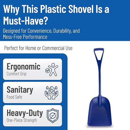 SPARTA Polypropylene Sanitary Shovel, One-Piece Food Handling Scoop, Commercial Kitchen and Bulk Ingredient Transfer Tool, 13.75" x 16.5" Scoop, Blue