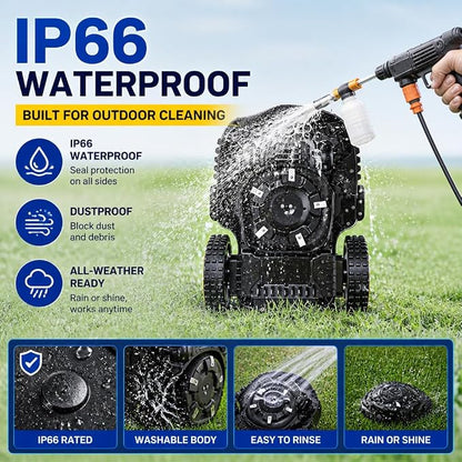 Robot Lawn Mower, Wire-Free Robotic Mower for 0.99 Acres, No Perimeter Wire, Auto-Mapping, RTK + AI 3D Vision Navigation, 300+ Object Avoidance, 57% Slope, IP66 Automatic Grass Cutter