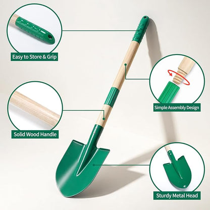 CUTE STONE Kids Gardening Tools Set - 9PCS Toddler Garden Toy with Kids Wheelbarrow, Kids Shovel and Rake Set for Backyard Garden Play, Indoor & Outdoor Gift for Boys Girls Ages 3-5