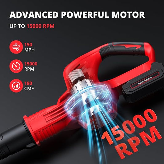 PowerSmart 20V Cordless Leaf Blower with 2.0Ah Battery and Charger, Lightweight Small Leaf Blower for Gutter 2024 Version