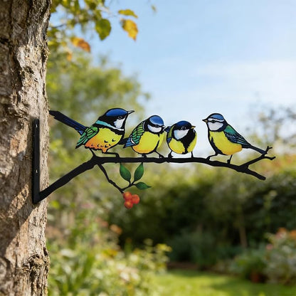 Metal Bird Wall Art Decor,Outdoor Wall Decor for Garden Fence Porch, Weatherproof Fence & Garden Decorations, Metal Yard Art for Patio Wall