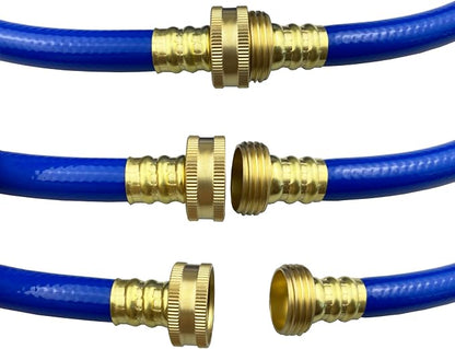 Darnassus PVC Garden Hose 1/2 Inch Green Heavy Duty Water Hose with Solid Brass Fittings,No Leaking, Flexible,for outdoors,Lawns,Patio (25 FT, Blue, Brass Fittings)