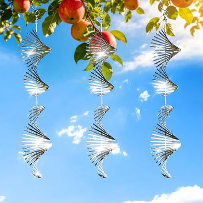 OFFO 304 Stainless Steel Bird Reflectors, Double-Sided Reflective 3D Fishbone Bird Scare Devices, Outdoor Garden Decor for Tree Patio Yard Porch Pool Window, 6 PCS