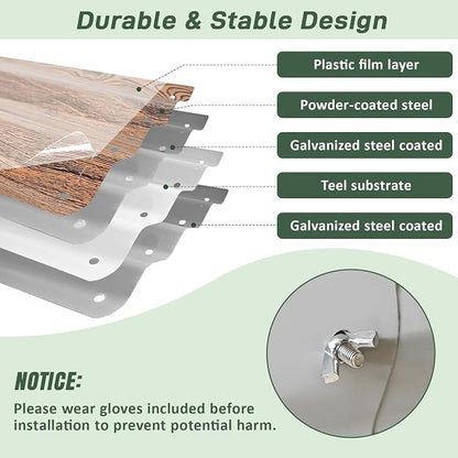Galvanized Raised Garden Bed, 6x3x1 FT Galvanized Steel Metal Raised Garden Bed, Oval Open-Bottom Design, 12-Inch Deep for Outdoor Vegetable & Herb Gardening, Fruit Wood Grain, 2 Packs
