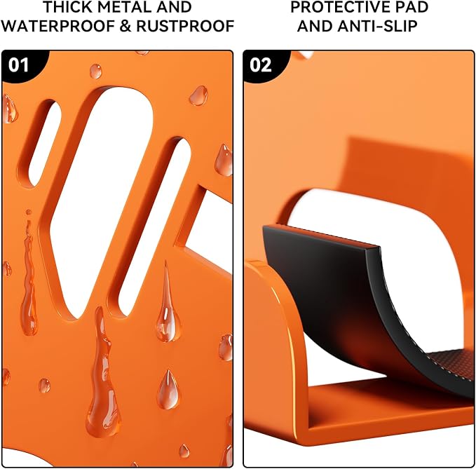 XZHXFX Chainsaw Hanger Wall Mount - Heavy Duty Chainsaw Holder for Garage Organization, Storage Shed Organizer, Chainsaw Rack with Protective Pad, Garage Tools, 2 Pack(Orange)