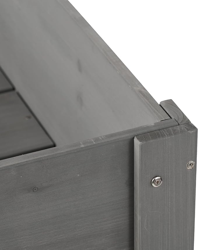 Raised Garden Bed with Legs Elevated Wooden Planter Box for Backyard Patio Balcony Deep Grow Box for Vegetables Flowers Fruits & Herbs (Grey, 40x20x31in)