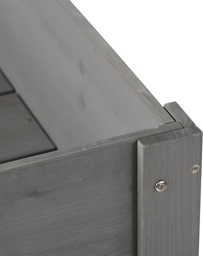 Raised Garden Bed with Legs Elevated Wooden Planter Box for Backyard Patio Balcony Deep Grow Box for Vegetables Flowers Fruits & Herbs (Grey, 40x20x31in)