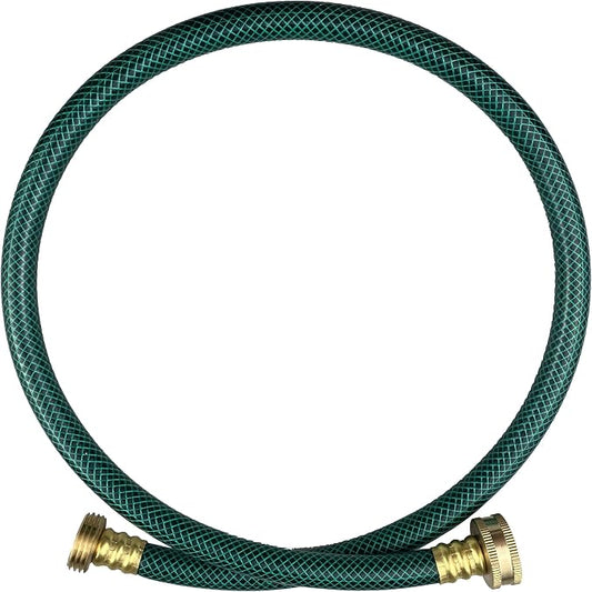 Darnassus PVC Garden Hose 1/2 Inch Green Heavy Duty Water Hose with Solid Brass Fittings,No Leaking, Flexible,for outdoors,Lawns,Patio (3 FT, Green, Brass Fittings)