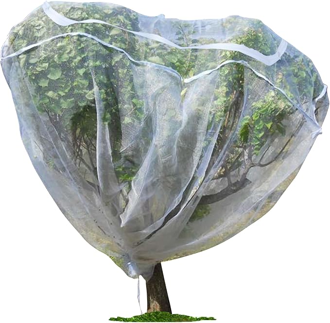 Zippered Caterpillar Sleeve, Milkweed Plant Netting, Garden Netting Plant Covers Bird Net with Drawstring, 24 inch Square Top, 48 inch Drop