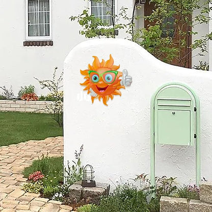 Metal Sun Wall Decor, 13Inches Sun Outdoor Wall Art for Garden Yard Room Kitchen Patio Fence Decorations