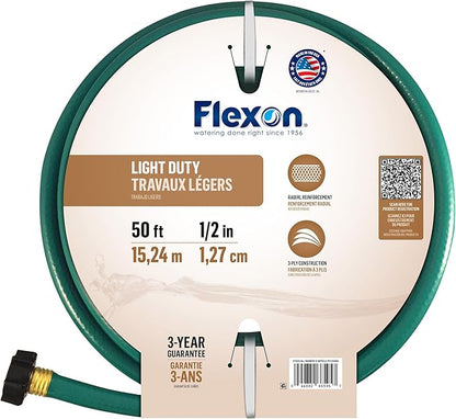 Flexon 1/2-Inch by 50-Foot Reinforced Garden Hose FR1250,Green