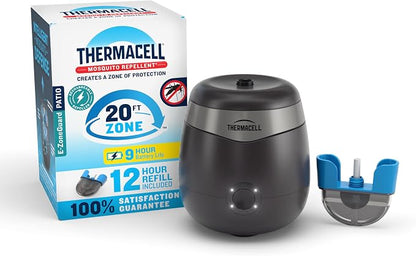 Thermacell E-ZoneGuard Patio Rechargeable Mosquito Repeller with 20-Foot Zone of Scientifically Proven Outdoor Protection; 9-Hr Battery; 12-Hr Refill; Bug Spray Alternative; DEET-Free
