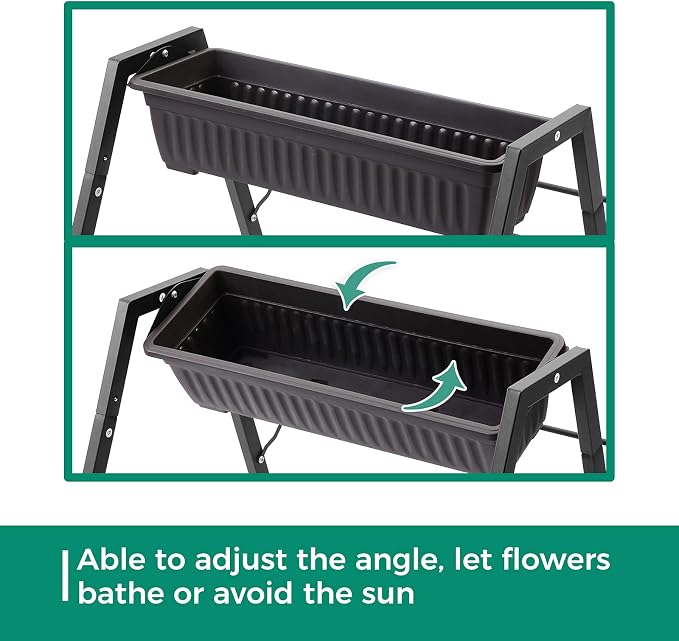 Raised Garden Planter Bed, Tiered Planter Stand with 5 Boxes, 25" Long*30" Wide*31" Tall, Vertical Raised Garden Bed for Herbs, Flowers, or Vegetables in Patio Balcony Indoor Outdoor