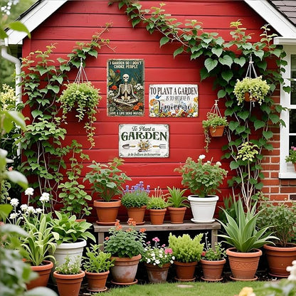 Skull Garden Metal Tin,So I Dont Choke People Save A Life Sign | Vintage Funny Wall Art for Outdoor Garden Wall Decor