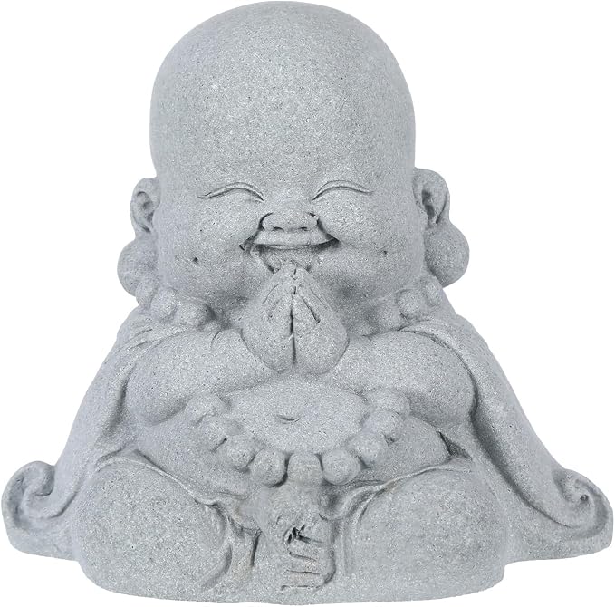 Buddha Statue for Home Decor,Zen Monk Praying Statue Sculptures Ornament Good Luck Decorations for Home Outdoor Garden Office