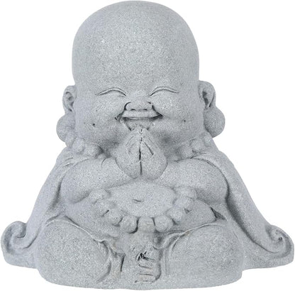 Buddha Statue for Home Decor,Zen Monk Praying Statue Sculptures Ornament Good Luck Decorations for Home Outdoor Garden Office