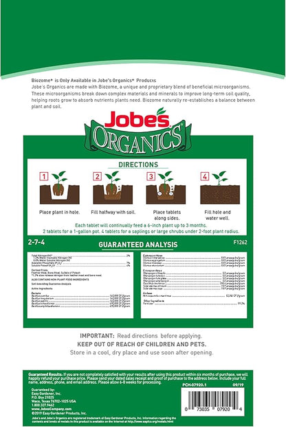 Jobe's Organics Fast Start Planting Fertilizer Tablets, Organic Fertilizer for Transplants, Seedlings, and New Growth, 20 Count