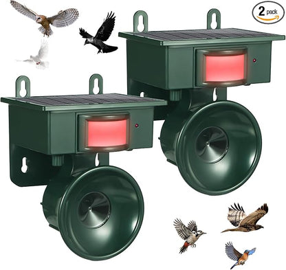 2026 Ultrasonic Bird Repeller Solar Powered Outdoor Motion Activated Bird Pigeon Deterrents for Outside Woodpecker Goose Repellent Devices for Porch Patio Balconies Rooftops(2)