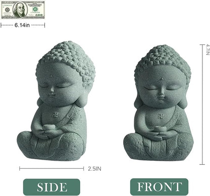 Little Buddha, Sakyamuni Buddha Statue - Handmade Stone for Meditating Zen Fish Aquarium Tank Desktop Decor, Baby Buddha Figurine, Buddha Statue Indoor, Buddha Statue Outdoor, Buddha Statues for Home