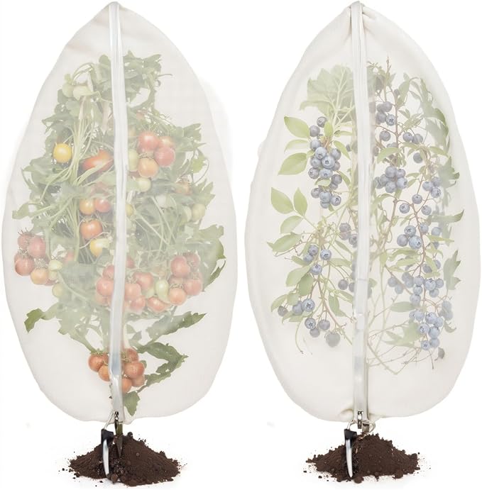 2 Pcs 6x6ft Fruit Tree Covers with Zipper and Drawstring,Nets to Protect Garden Blueberry Bushes from Birds and Insects, Fruit Tree Netting for Vegetable