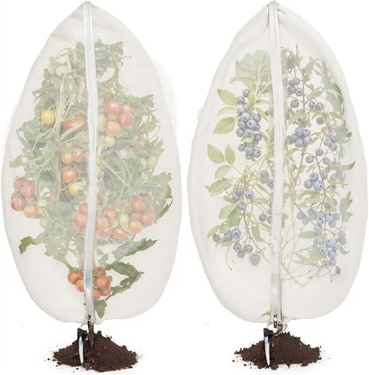 2 Pcs 6x6ft Fruit Tree Covers with Zipper and Drawstring,Nets to Protect Garden Blueberry Bushes from Birds and Insects, Fruit Tree Netting for Vegetable