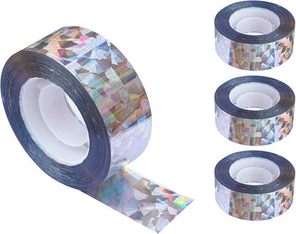 iFealClear 4 Pack Bird Reflective Scare Tapes, Dual-Sided Pigeon Scare Tapes for Garden, Farm, Outdoor, 1048ft Bird Reflective Tape to Keep Away Woodpecker, Blackbirds, Grackles, Herons