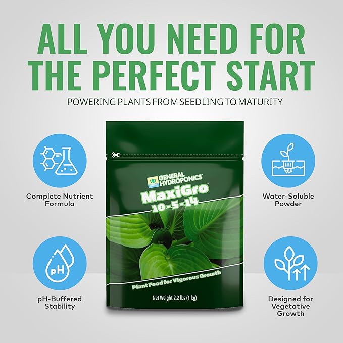 General Hydroponics MaxiGro Plant Food for Vigorous Growth, 2.2 lbs.