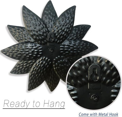Metal Flower Wall Art Decor,10" Rustic Modern Antique Floral Sculpture, Distressed Iron Wall Hanging Home Decoration Accent Artworks for Indoor Kitchen Bedroom Living Office Outdoor Garden Patio | Floral Sculpture, Distressed Iron Wall Hanging Accent A...