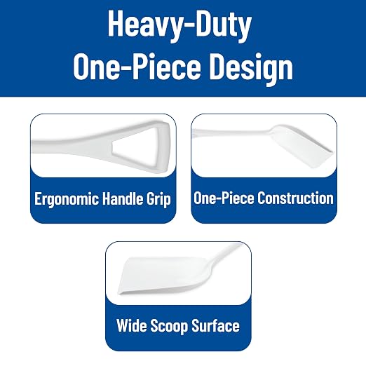 SPARTA Polypropylene Sanitary Shovel, One-Piece Food Handling Scoop, Commercial Kitchen and Bulk Ingredient Transfer Tool, 13.75" x 16.5" Scoop, White (Pack of 3)