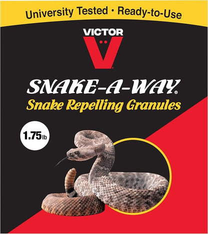 Victor VP363 Way Snake Repelling Granules – 1.75 LB,White | EPA-Registered Snake Repellent for Yard and Outdoor Pest Control, Protects up to 1/5 Acre, Rattlesnake Deterrent
