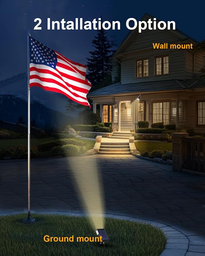 4 Pack Solar Spot Lights Outdoor Waterproof, 20 LEDs Bright Landscape Spotlights Dusk to Dawn, Warm White Adjustable Uplights for Yard Tree House Garden Wall Pathway, IP65