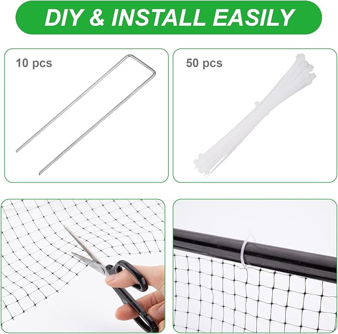 SPORTYOUTH Bird Netting Garden Deer Fence Netting Heavy Duty 5x100 ft | Premium PP Material, Anti Birds Chicken Squirrels, Animals Barrier Net for Fruits Trees Vegetables Plants Flowers Protection
