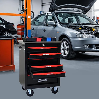 KEIKI 6 Drawers Tool Cart on Wheels,Multifunctional Rolling Tool Chest Tool Storage,Drawers Rolling Tool Trolley Organizer Tool Case for Garage, Warehouse, Workshop, Repair Shop (Black)